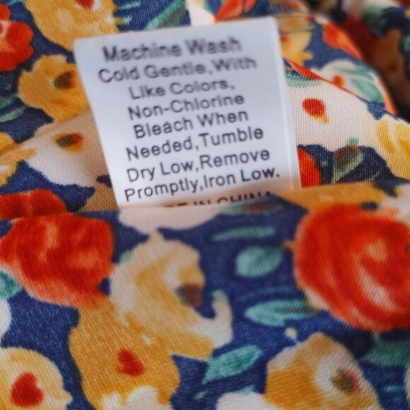 Bebreez Red and Yellow Floral Tiered Grecian Maxi Dress - Medium - Picture 8 of 9